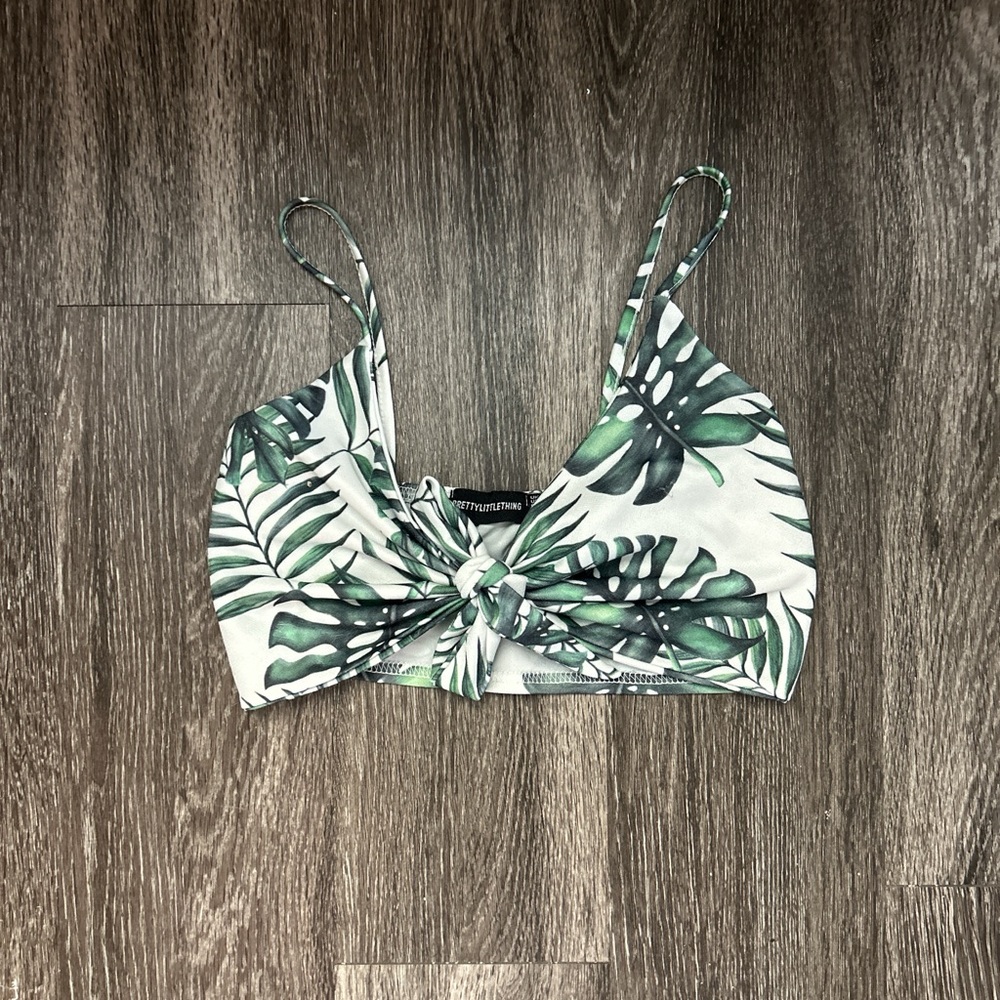 Two piece palm tree printed coverup/ going out outfit